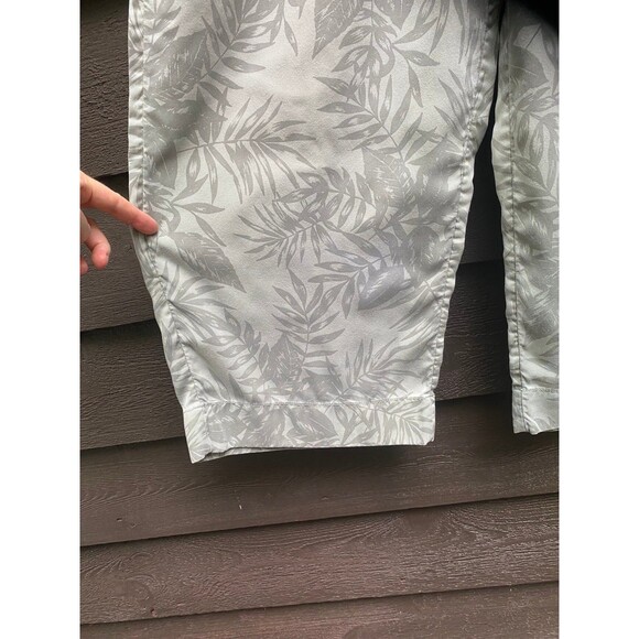 C&C California 100% lyocell green palm print wide leg elastic waist pants L - Picture 6 of 7